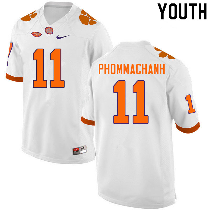 Youth #11 Taisun Phommachanh Clemson Tigers College Football Jerseys Sale-White - Click Image to Close